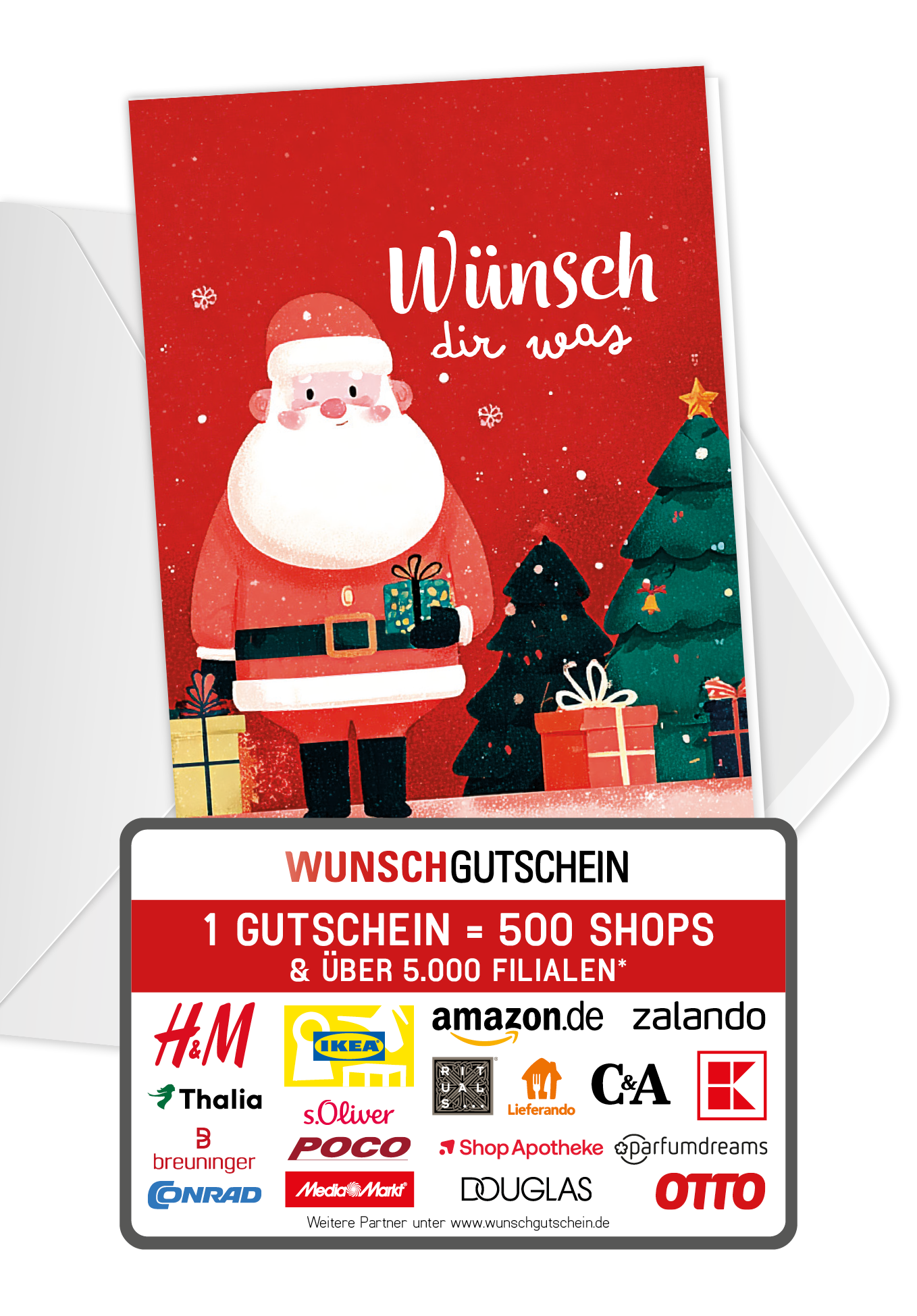Wünsch dir was - Weihnachtsmann Rot