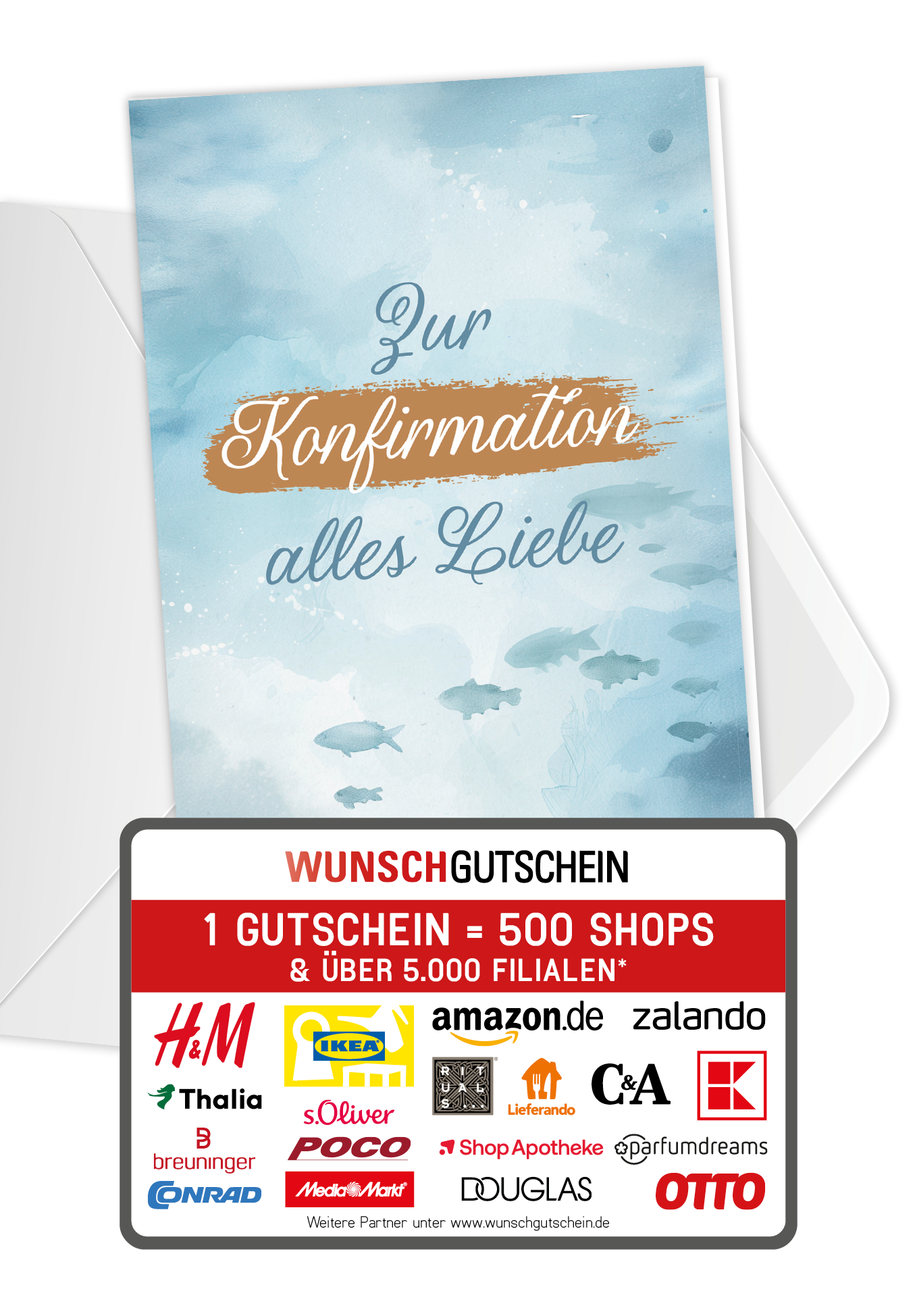 Zur Konfirmation - Fische Aquarell