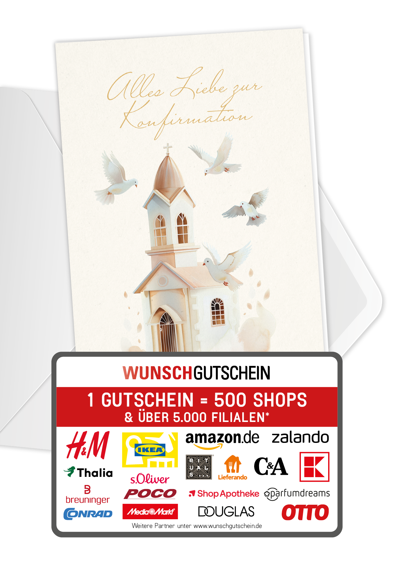 Zur Konfirmation - Kirche Beige